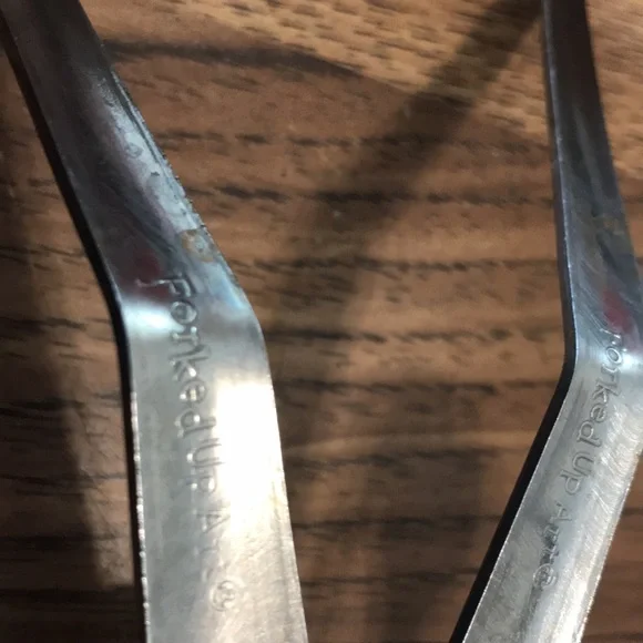 Fork n spoon art form /person done w stainless steel spoons/forks. 12” high - Picture 8 of 8